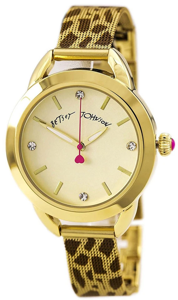 Reloj para mujer Betsey Johnson BJ00405-02 esfera champán chapado en oro Foto 1 de 1