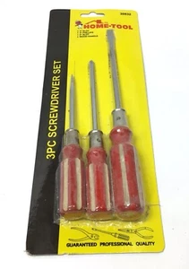 Vintage 3 Piece Screwdriver Set Wood Handle (Home Tool) NOS - Picture 1 of 3