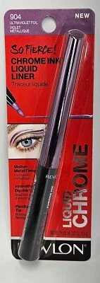 REVLON SO FIERCE CHROME INK LIQUID EYELINER #904 "ULTRAVIOLET FOIL" NEW  0.03oz - Image 1 of 2