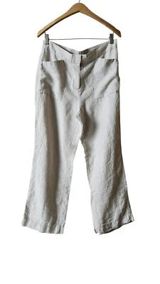 CHICO'S 100% 亚麻宽松裤子尺寸-1-M — 第 1/4 张图片