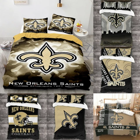 New Orleans Saints Bedding Set 3PCS Soft Duvet Cover Pillowcases Comforter Cover Cover