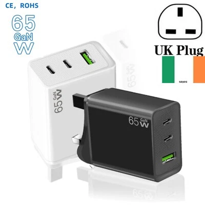 65W Laptop and Phones USB C Charger Adapter UK Plug Type c PD fast Charge - Image 1 of 4