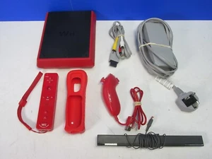 working NINTENDO WII MINI RED VIDEO GAME CONSOLE complete set up MOTION PLUS - Picture 1 of 7