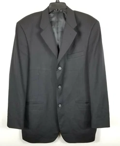 Stanley Blacker Men Wool Sport Blazer Men Jacket Striped Black 42 R - Picture 1 of 5