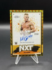 Myles Borne 2025 Topps Chrome WWE NXT Gold Geometric Refractor Auto /50 - Picture 1 of 4