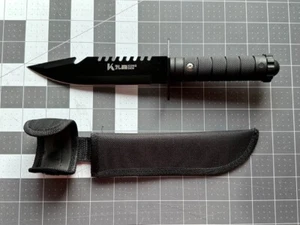 Kong Sen Tactical Bowie like Survival Knife Black 6.5" 074 blade - Picture 1 of 5