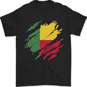 Torn Benin Flag Beninese Day Football Mens T-Shirt 100% Cotton - Picture 1 of 111