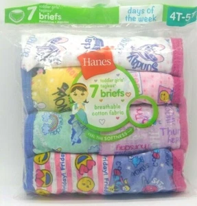 Hanes Tagless® Toddler Girls Days of the Week Cotton Briefs 7-Pack - Picture 1 of 5