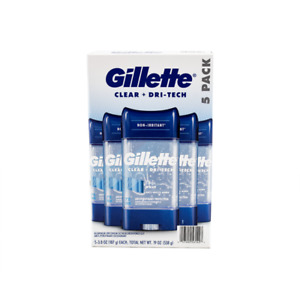 Gillette Cool Wave Men's Antiperspirant and Deodorant Clear Gel - 5 Pack