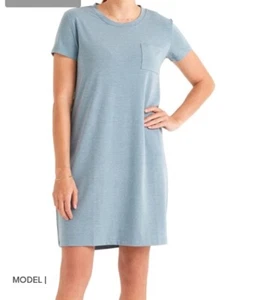 Free Fly Bamboo Flex Pocket Tshirt Dress Damen Kleid Salbeigrün Größe Medium - Bild 1 von 14