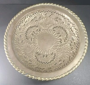 Vintage The Foundry Collection Messing verziert geätzt Tablett filigran 3 Fuß Schale  - Bild 1 von 16