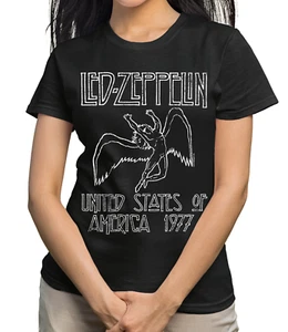 LED ZEPPELIN USA 1977 WOMENS T SHIRT - Picture 1 of 2