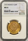 1919 Mexico G20P Ngc Ms 61 Gold 20 Pesos - Very Nice