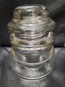 Aislador de vidrio vintage Whitall Tatum n.º 1 transparente hecho en Estados Unidos 5-45 A - Imagen 1 de 2