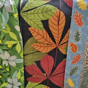 Vintage Upholstery Fabric, Big 3 set, vintage set botanical print with orange