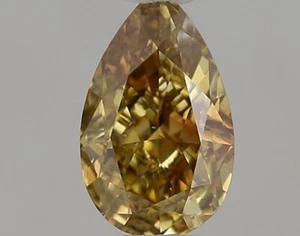 0.40 Ct GIA Certified Natural Diamond Deep Brownish Yellow Pear Cut 5 x 3 mm - Picture 1 of 4