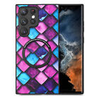 For Samsung Galaxy Note20 10 9 M62 M53 M33 Colorful Patterns Magnetic Phone Case