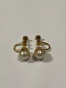 Rari Orecchini Antichi Cheever Tweedy 12k Gf Clip Perle - Foto 1 di 5