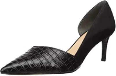 NUEVO FRANCO SARTO ZAPATOS DE SALÓN PUNTIAGUDOS CUERO NEGRO GAMUZA TALLA 8 M Foto 1 de 4