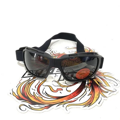 NUEVAS Gafas de Lente Gris Curvado Harley Genuinas para Hombres, Marcos Negros Plegables HABEN01 Foto 1 de 4