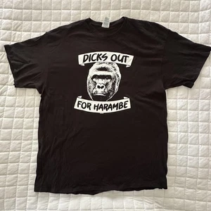HARAMBE MEME Adult T-Shirt 2XL Black Dicks Out Gorilla Graphic Tee Funny Novelty - Picture 1 of 5