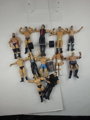 Lote de figuras de acción WWE lucha libre Mattel Jakks Wwf Wcw accesorios básicos Aew raro Foto 1 de 4