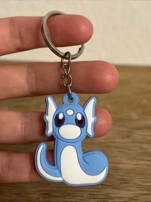 Dratini Character From Pokemon Silicone 2” Figure Keychain Keyring - Image 1 of 4