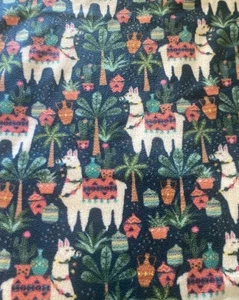 Fleece Tie Blanket Larger Sized For Two Or Taller 57”x90” Fun Llama Print - Picture 1 of 4