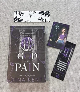 God of Pain Rina Kent Signed Discreet Edition Character Card & Bookmarks New OOP - Imagen 1 de 12
