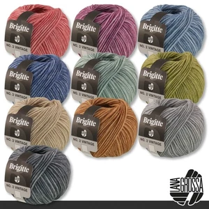 Lana Grossa 50 G Brigitte No. 2 Hilo De Red Vintage Merino Seda - Imagen 1 de 21