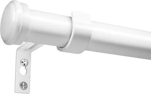 Zeerobee Curtain Rods 66-120” White 1” Heavy Duty Adjustable Drapery Pole - Picture 1 of 17