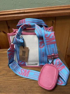 Steve Madden Bwebber Crossbody Tote Bag Blue Pink TikTok NEW - Picture 1 of 15
