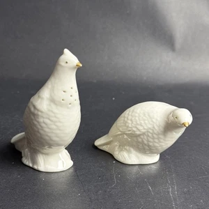 Lenox French Perle Dove Quail Pheasant Salt & Pepper Shakers - Picture 1 of 12