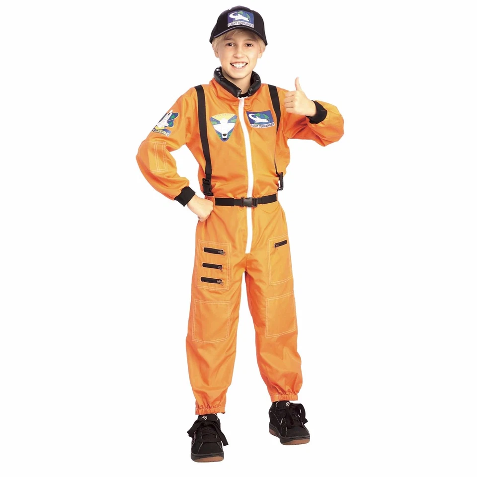 Astronauta Cosmonauta Hombre del Espacio Naranja Traje Uniforme Niño Niño Disfraz T Foto 1 de 1