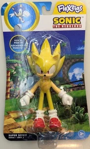 FleXfigs Sonic the Hedgehog Super Sonic figura de juguete flexible NJ Croce 52471 - Imagen 1 de 4