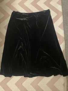 Bm Black Velvet Skirt Size 18 - Picture 1 of 5