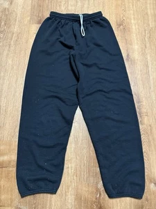 Hanes Ecosmart Sweatpants Women's Size Medium Black Fleece Cotton *Thrashed - Picture 1 of 11