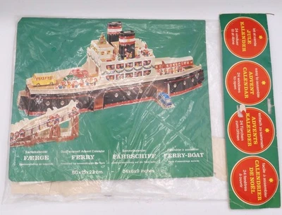 VTG 1950s German Ferry-Boat  Xmas Advent Calendar 3 D Great Graphics Unused - Image 1 of 4