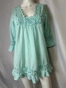Lindas Opciones Marca Verde Como Nuevo Crochet Top Túnica Talla Grande - Imagen 1 de 5