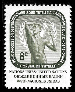 HICK GIRL- MNH. UNITED NATIONS STAMP   SC#74  1959   TRUSTEESHIP COUNCIL    L148 - Picture 1 of 1