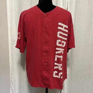 Vtg New York Red Galt Sand Small Button Nebraska Huskers Jersey Shirt - Picture 1 of 4