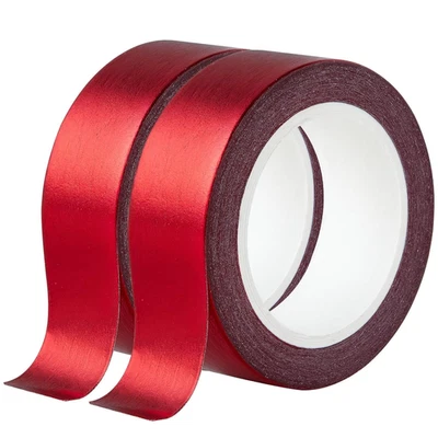 Cinta Washi de Lámina Roja 2 Rollos Baja Tack Autoadhesiva Decorativa Lámina Metálica Máscara Foto 1 de 4