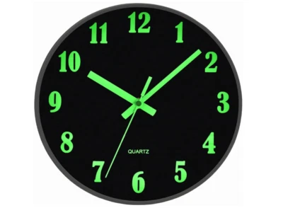 Reloj de Pared Moderno Con Luz Nocturna Relojes de Pared de Cuarzo Silenciosos Foto 1 de 4