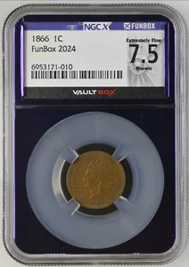 1866 1C Indian Head Cent - NGC XF45 BN Or NGCX 7.5 - Vaultbox - Picture 1 of 2