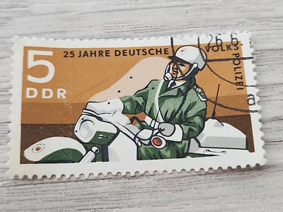 Germany DDR Stamp Scott # 1210 People’s Police Anniversary Used Cancelled 5pf - Image 1 of 2