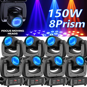 8PCS 150W LED GOBO Moving Head Light RGBW Beam Stage Lighting Spot DJ Disco DMX