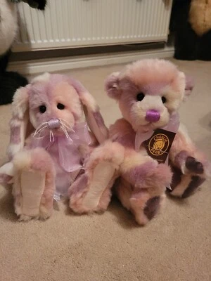 A Pair! Charlie Bears Pink Tulip And Hollyhock - Image 1 of 4