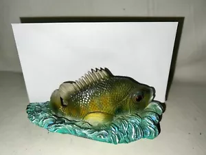 Vtg Bass Fish Stream 3-D Desktop Letter Mail Holder Sculpted Resin? 6" x 2.5" - Picture 1 of 24