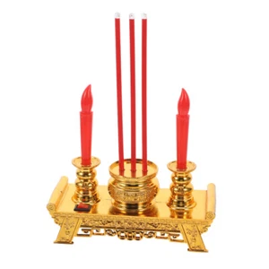 Incense Burner LED Candle Lamp Oriental Gifts for Buddhists Tealight Holders - Picture 1 of 12