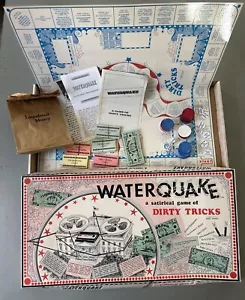 Vintage 1973 Waterquake Satirical Board Game Dirty Tricks Foxy Games Chisholm - Picture 1 of 14